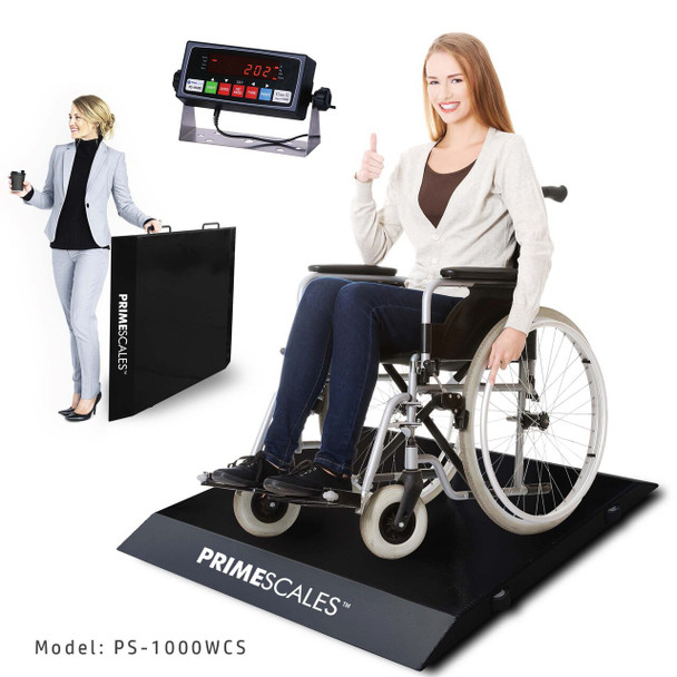 Refurbished PrimeScales  PS-1000WCS Ultra Portable Wheelchair Scale 31"Wx33"Lx2.5"H + FREE SHIPPING